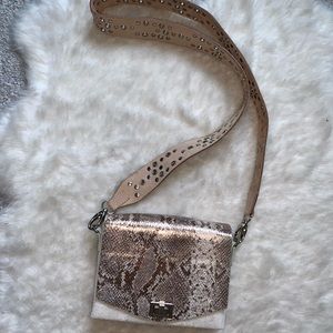 Free People snake print cross body purse
